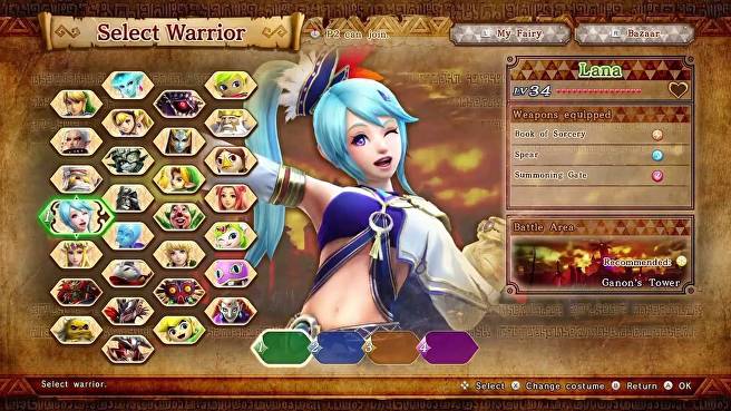 Hyrule Warriors Character Select